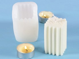 Molde silicona cubo rectangular acanalado